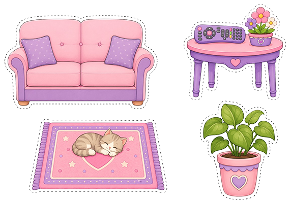 Móveis da sala para recortar